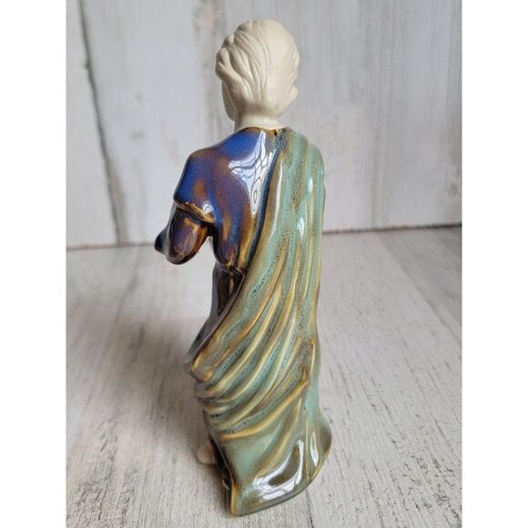 Nativity scene Shepherd boy lamb figure ceramic Xmas - Picture 5 of 7